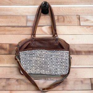 Myra Messenger Tote Bag, Laptop Bag, Carry-on - Great Condition Leather/Canvas